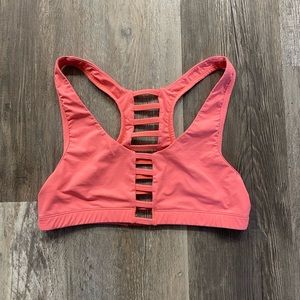 PINK Victoria's Secret Coral Strappy Racerback Sports Bra